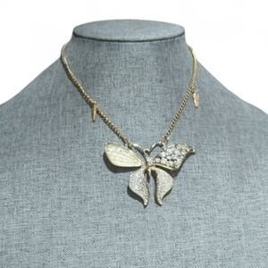 ✨ Upcycled Gold Butterfly Pendant Necklace ✨